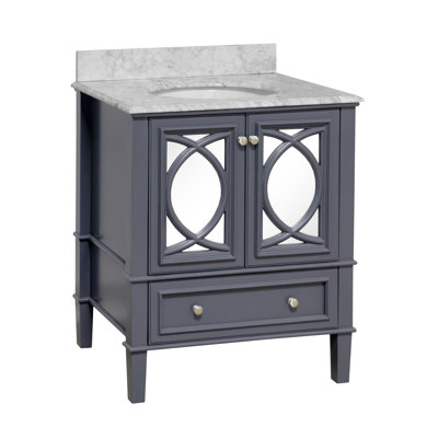 Brendale 30'' Single Bathroom Vanity with Carrara Marble Top