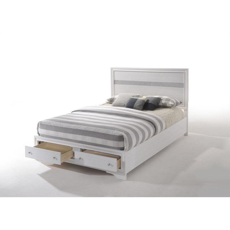 Lit avec rangement, Blanc