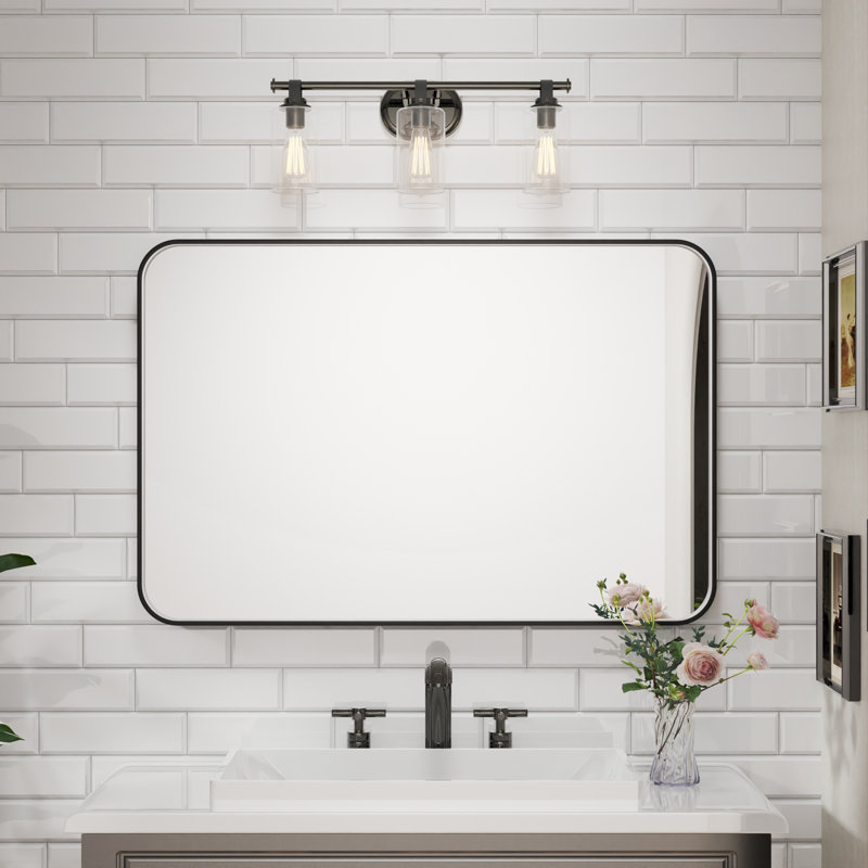 Miroir de salle de bain mural 48 po x l 32 po H, Rectangle, 32" x 48"