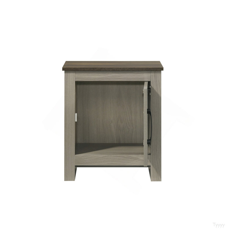 Table de bout l 16 po, table d'appoint, table de chevet avec porte d'armoire, chêne gris