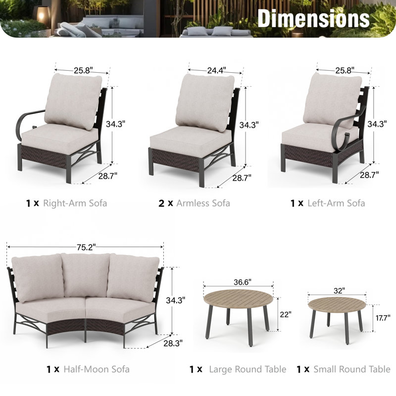  Outdoor Patio Conversation Furniture Set