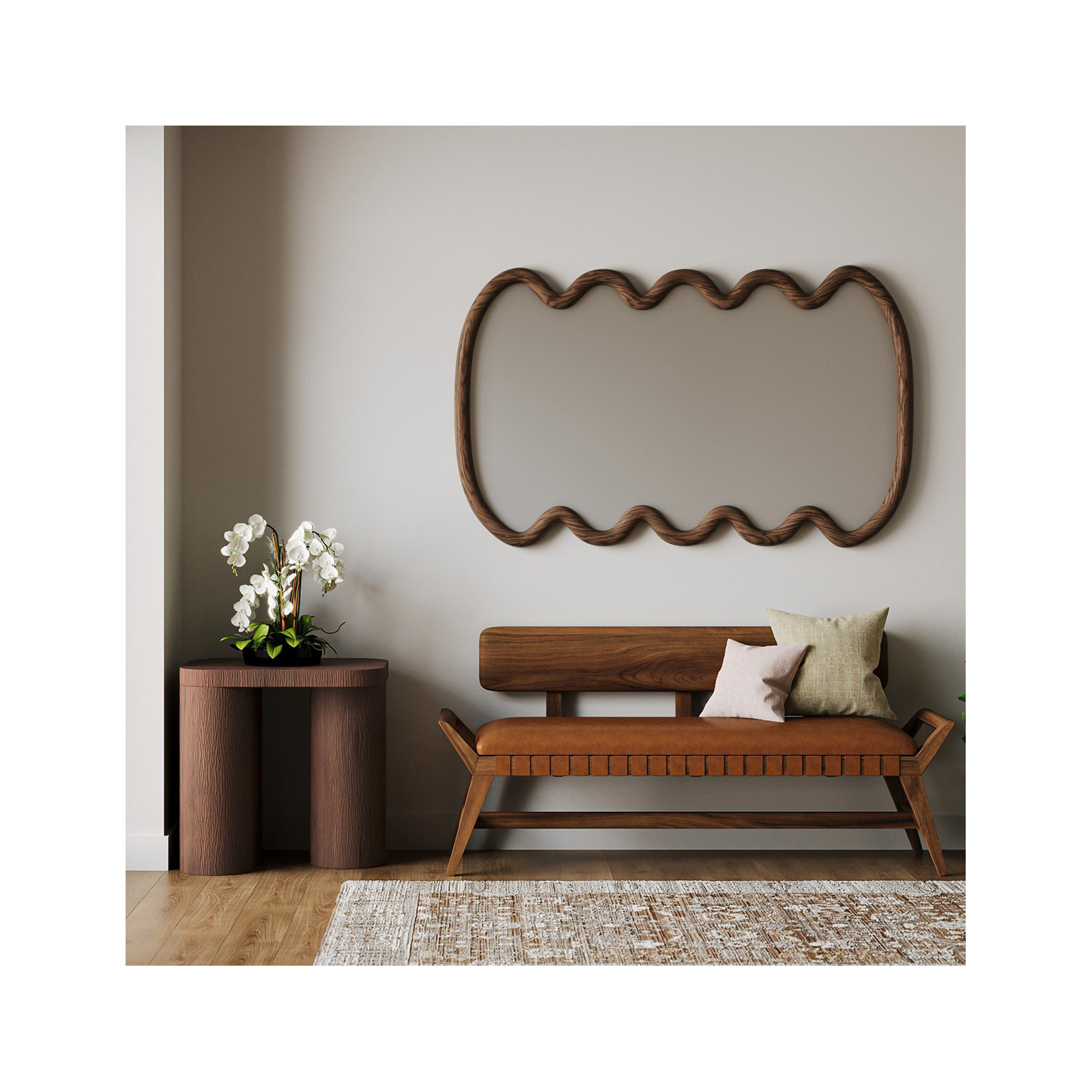 Mylas Genuine Leather Bench