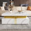 Table basse carrée avec rangement à 4 tiroirs, parfaite pour organiser et améliorer votre espace de vie-956352436