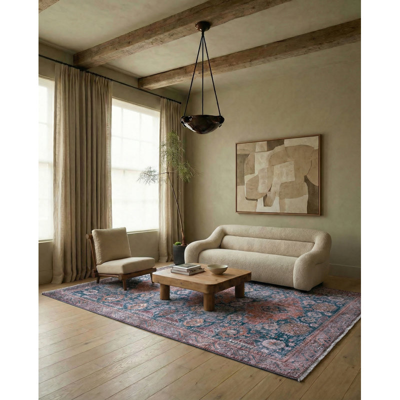 Finnuala Medallion Red/Blue Area Rug (12'X15'10"), Rectangle 12' x 15'10"