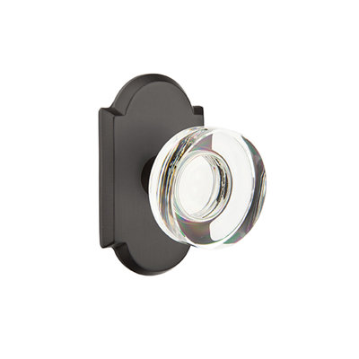 Ensemble de boutons de passage Emtek avec rosette n ° 1 et bouton de verre moderne