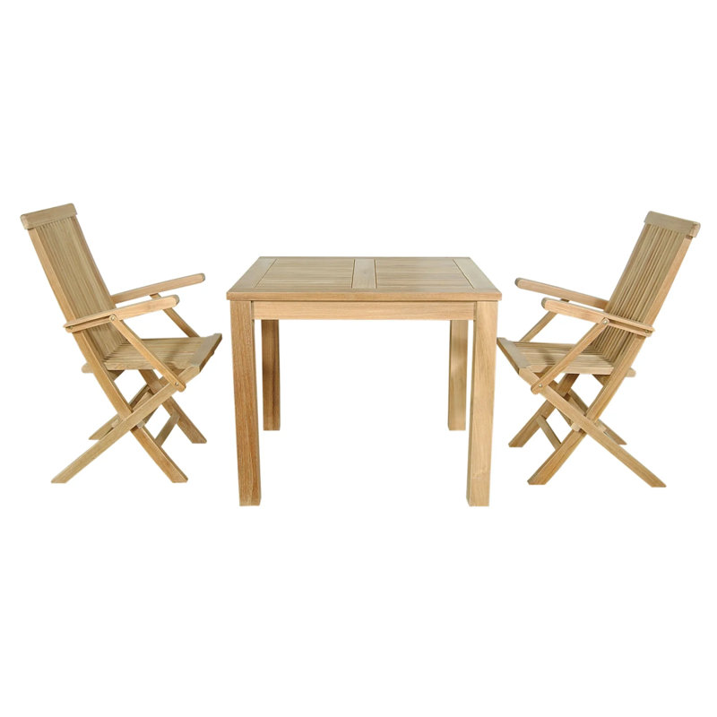 Greysan Outdoor 3 - Piece Teak Bistro Set, (No Cushion)