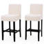 Tabouret de comptoir 2 pièces Kd, tissu beige, bois, P 18,04 po x l 21,83 po, H 36,8 po, paire de tabourets, base en bois massif, base en bois massif, 18,04 po, profondeur 21,83 po, largeur 37,73 po, finition contemporaine