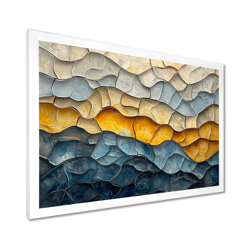 «Waves», art mural mural, Reproduction encadrée d'une seule photo, H 12 po x l 20 po, Blanc