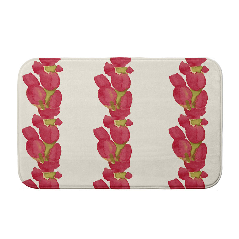 Tapis de bain Luedtke, l 21 po x L 34 po, Rouge