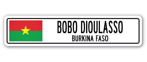 Plaque de rue en aluminium Asko Bobo Dioulasso, H 8 po x l 36 po x P 1 po