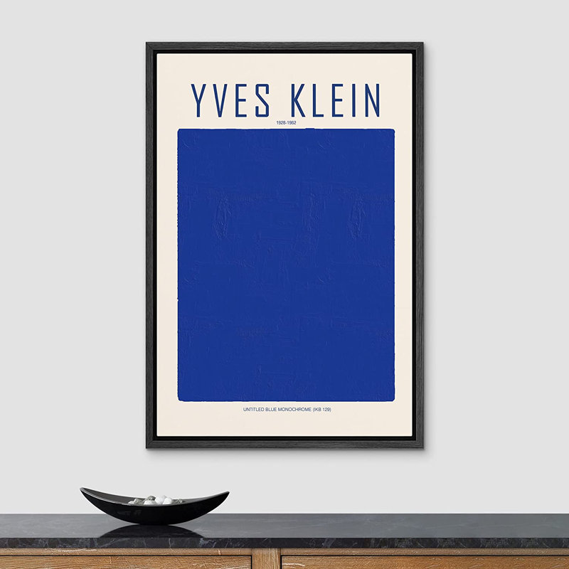 Monochromes de blocs abstraits de formes par Yves Klein - impression sur toile, H 24 po x l 16 po x P 1,5 po, Cadre noir