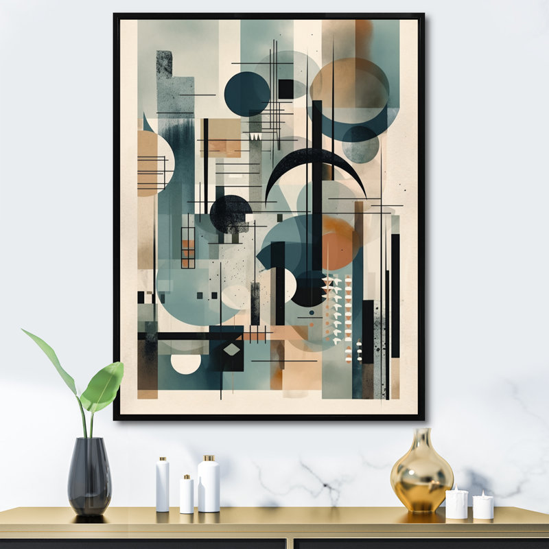 Bleu, orange, minimalisme, profondeurs tranquilles - minimalisme, art mural, salon, H 20 po x l 12 po x P 1 po