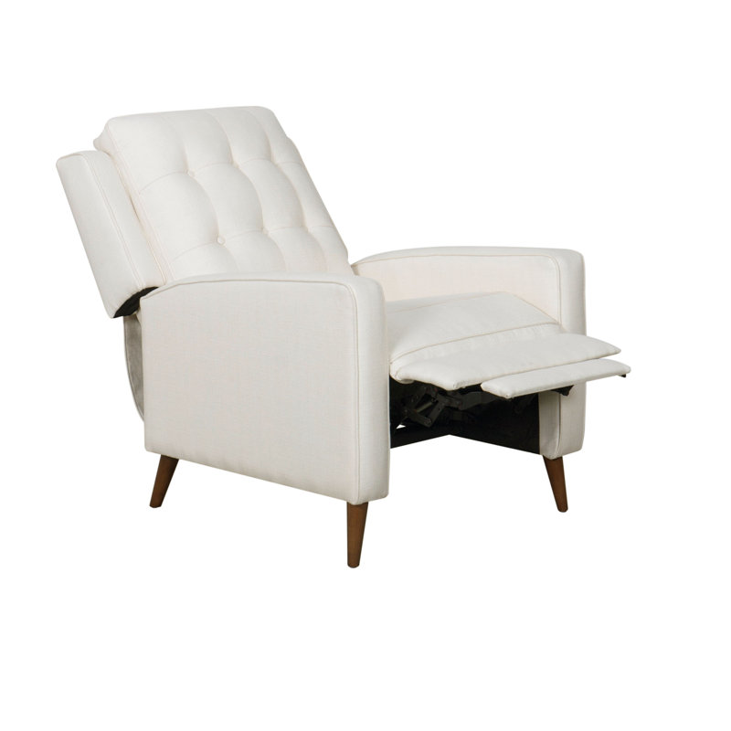 Fauteuil inclinable manuel à pression de 31 po Braelyn, Polyester ivoire