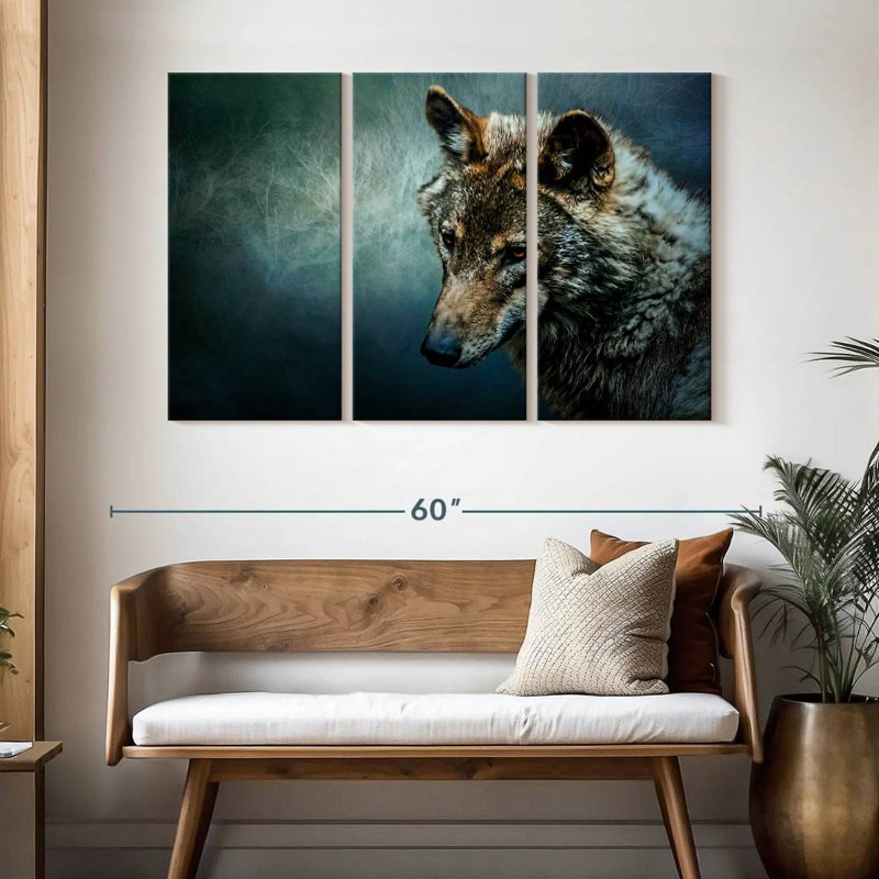 Loup solitaire, H 32 po x l 50 po
