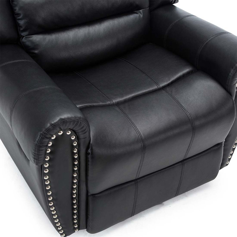 Kade Bonded Leather Manual Recliner, Black