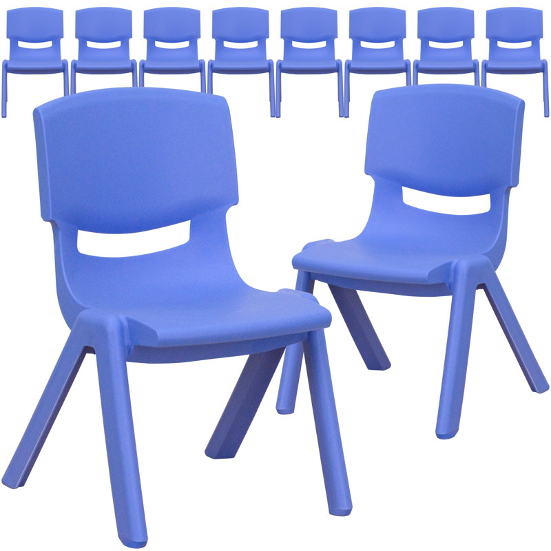 Chaises préscolaires empilables en plastique Demaio Goddard, Bleu, 12"