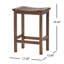 Tabouret de bar d'extérieur à hauteur de comptoir en bois d'acacia, ensemble de 2, finition brun acajou