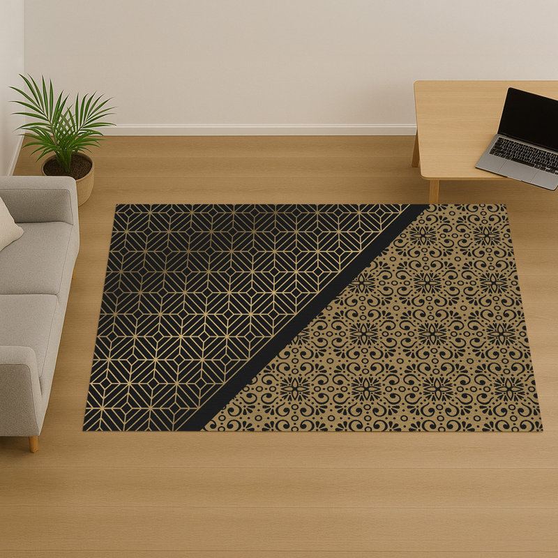 Geometric Area Rug, Runner 70 x 140 cm
