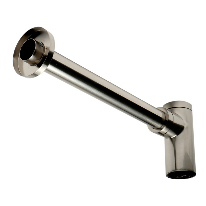 Siphon rond pour bouteille décorative, Nickel brossé