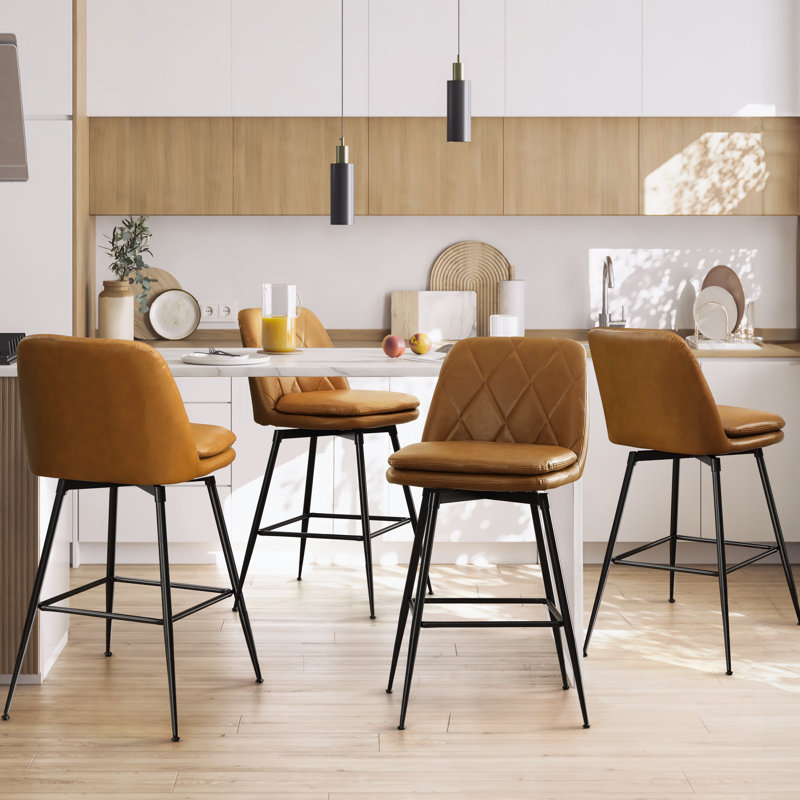 Garrey Swivel Bar & Counter Stool, Counter Stool (26" Seat Height), Brown