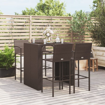 Doeden Wicker Bar Set with Stools by Latitude Run