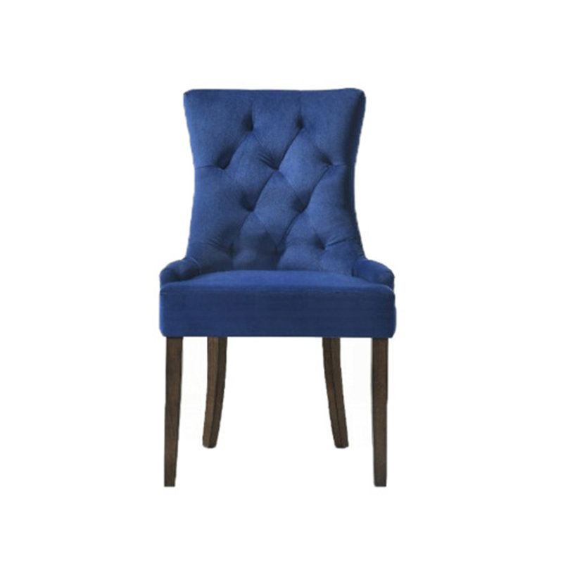 Chaises de salle à manger rembourrées en velours, Bleu