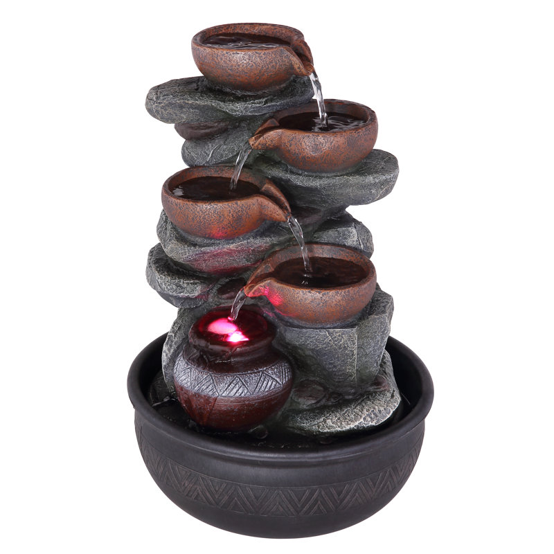 Heanor Weather Resistant Table Top Fountain with Light