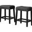 Table de salle à manger 3 pièces pour comptoir - table en bois massif avec prise électrique, 2 ports, tabourets de sièges, noir anthracite, design rustique et transitionnel, table de 60 po, sièges 2, rectangulaire, prise de style