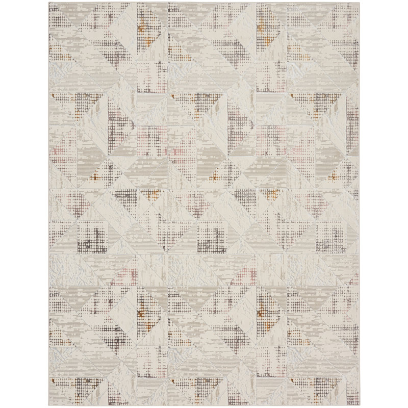 Tapis ivoire / multicolore Glitz, Rectangle 7 pi 10 po x 9 pi 10 po