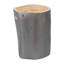 Table de bout ronde 22 po en bois massif gris