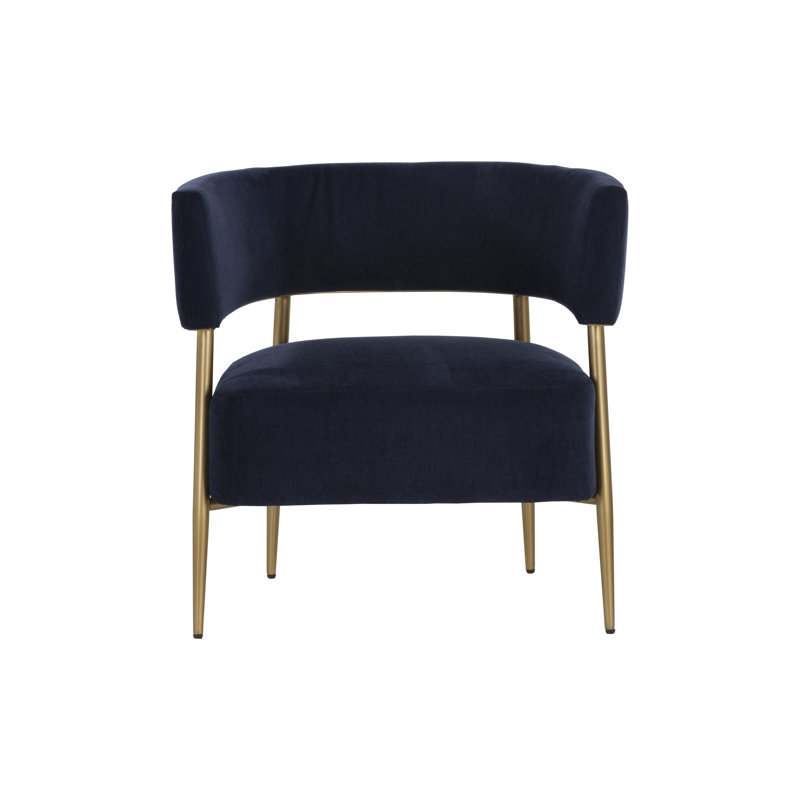 Lounge Chair, Blue Polyester