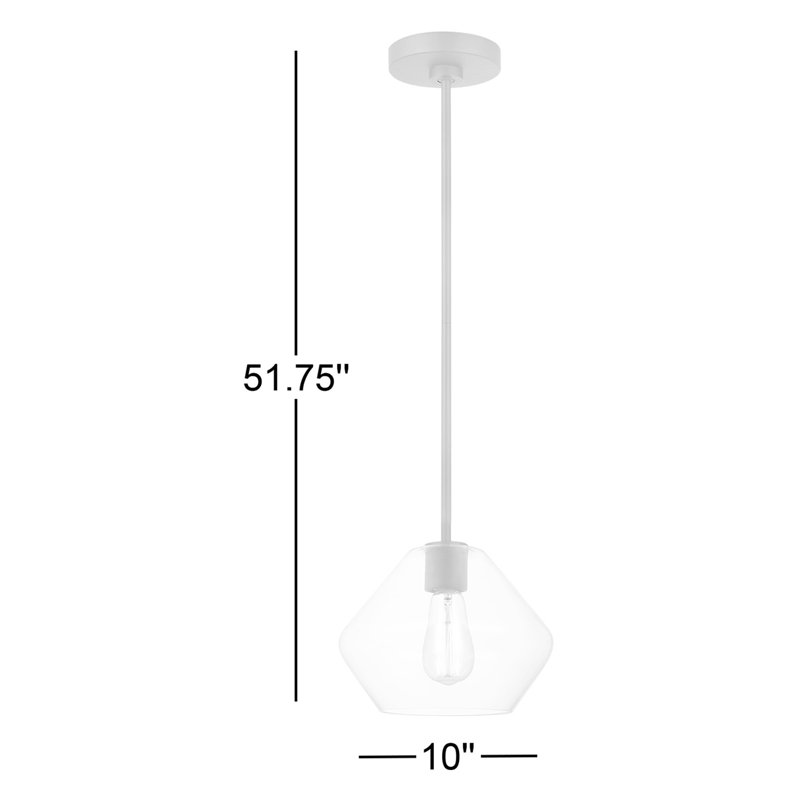 Luminaire suspendu géométrique 1 lumière Rooks, Laiton satiné