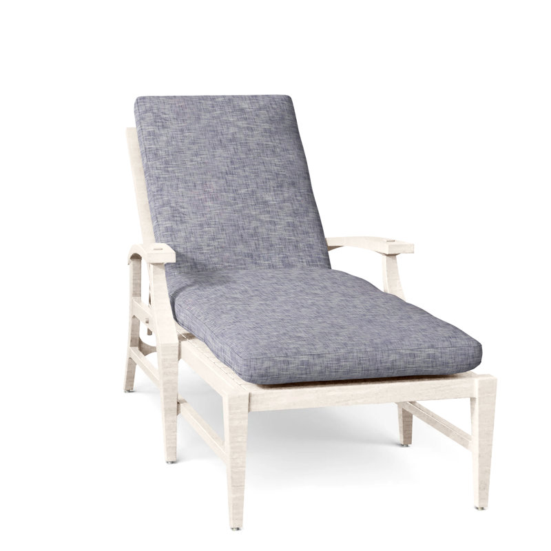 Croquet Aluminum Outdoor Chaise Lounge, No Welt, Slate Gray, Rollo Cream