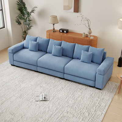 Canapé modulaire surdimensionné de 130 po en forme de nuage, canapé 3 places en velours côtelé de qualité supérieure avec accoudoirs très épais, conception ergonomique avec coussin de bonne résilience