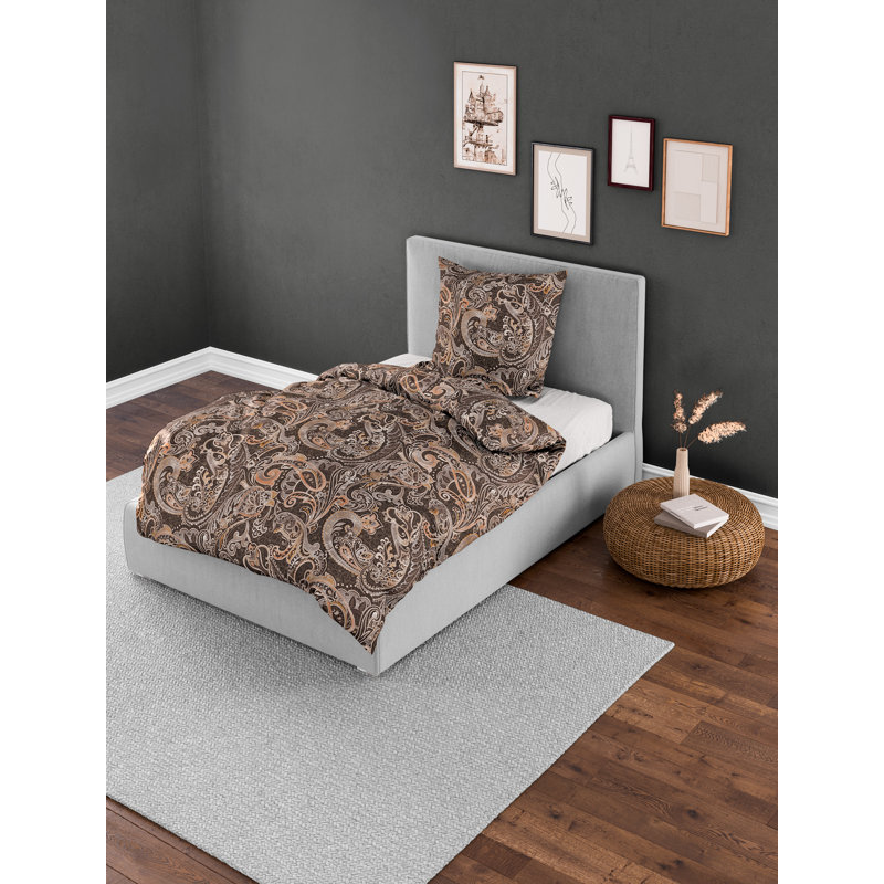 4065 Flannel Paisley Duvet Cover Set with Pillow Shams