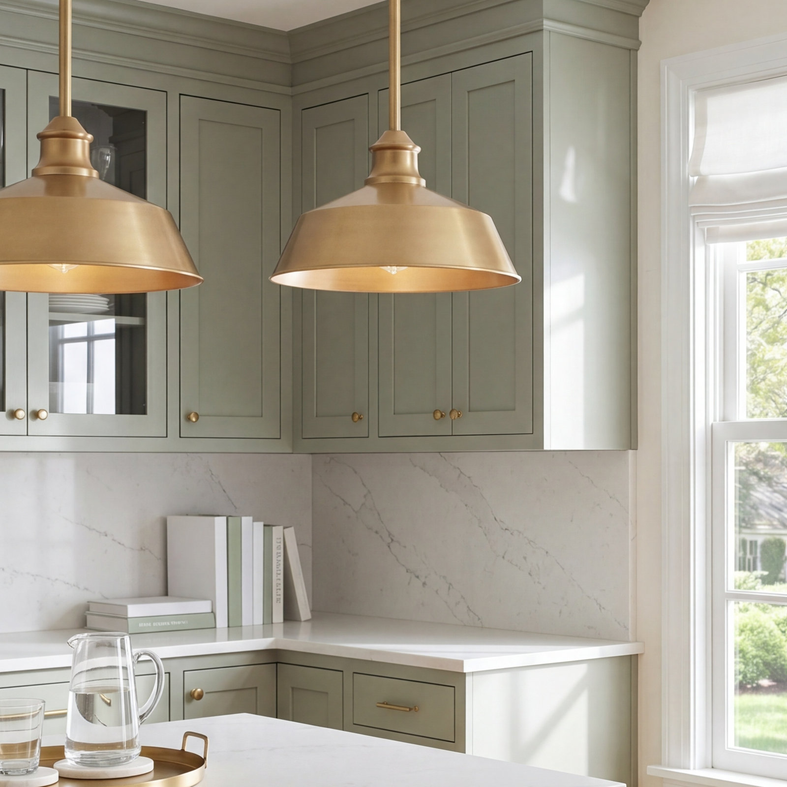 Jeb Dimmable Single Light Pendant, Natural Brass