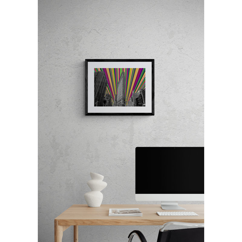 Flatiron Building NYC, Spring Print by Batya Kuncman, Black Framed Canvas, 32" H x 24" W