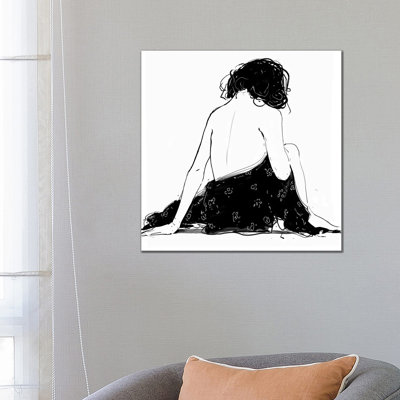 Maiden B&W 1 Piece Wrapped Canvas Painting