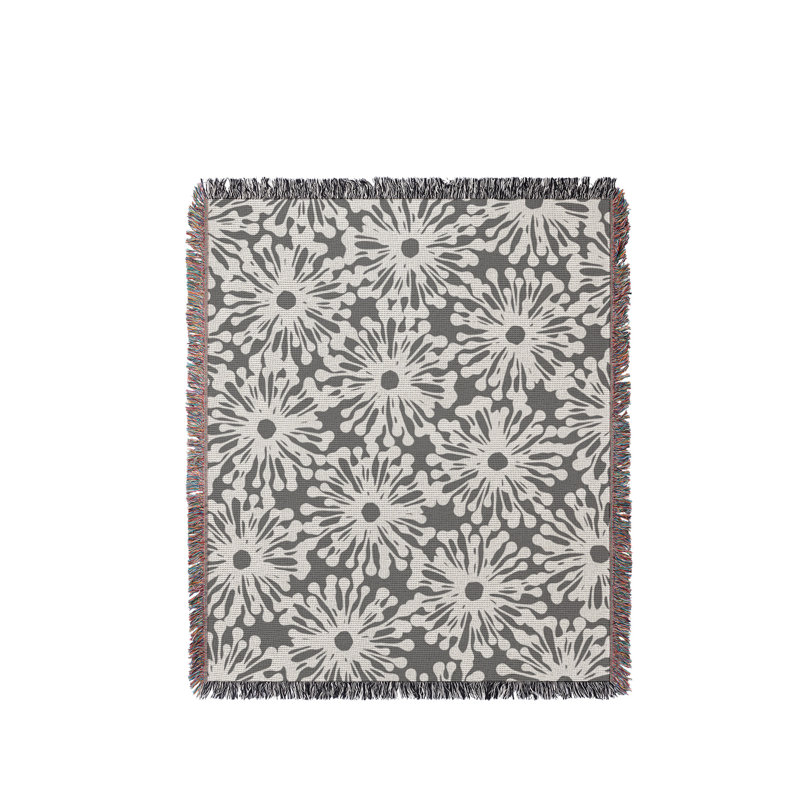Jeté en coton Dandilion, 50 x 60, Gris