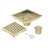 FlowGuard 6" Brushed Gold square grid drain-126309776