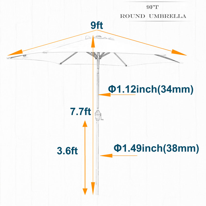 Parasols de patio durables, fabrication en métal, motif de glace moderne pour une utilisation extérieure