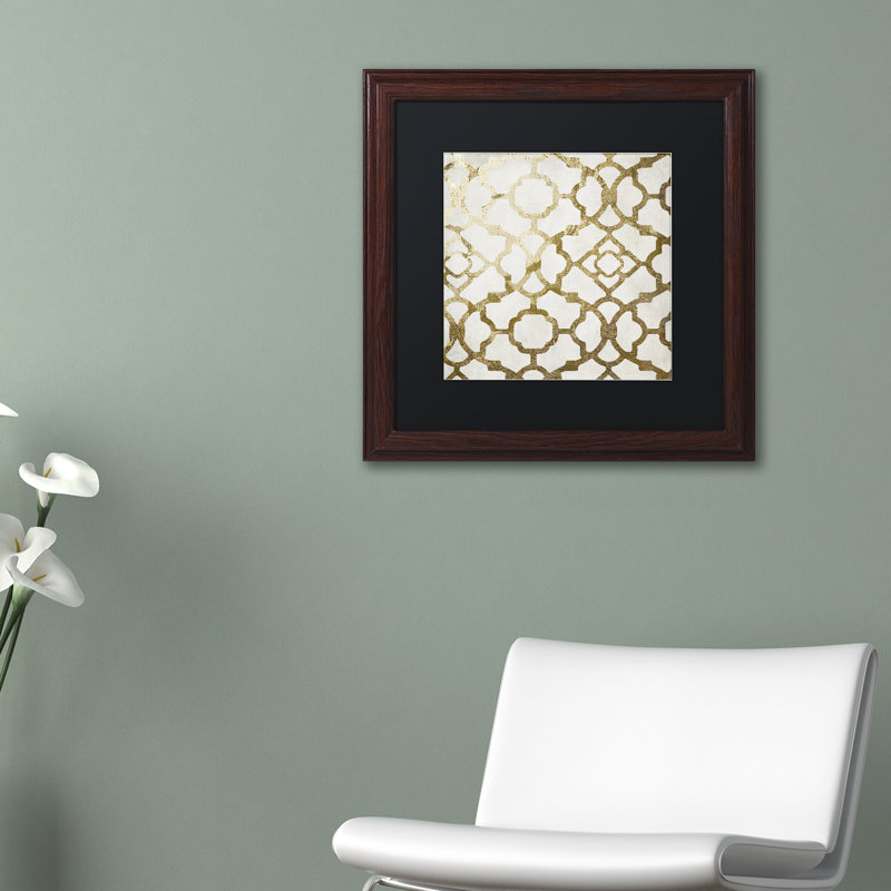 « marocain gold ii » par encadré, impression Jadaya, H 16 po x l 16 po x P 0,5 po, Noir, Cadre noir
