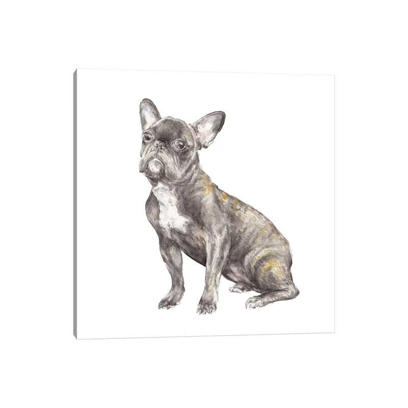 Brindled French Bulldog by Wandering Laur - Wrapped Canvas Painting, 93.98 cm H x 93.98 cm W x 1.91 cm D