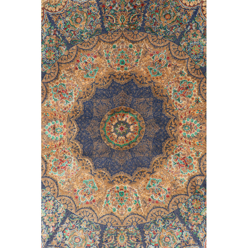 Rug & Kilim’S Modern Classics Square Rug In Polychrome Floral Medallion “Liliom”