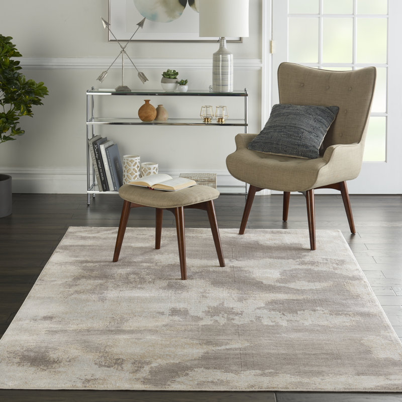 Tapis gris moderne Greta, Rectangle 4 pi x 6 pi