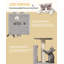 Cat Tree, 98 cm Tower, Sisal Scratching Post, Cats Tower for Indoor, Multi-Level Stable Cat Tree with Cats House, 2 Caves, Pompoms,  Dark Grey, Light Grey-946978897-958882624