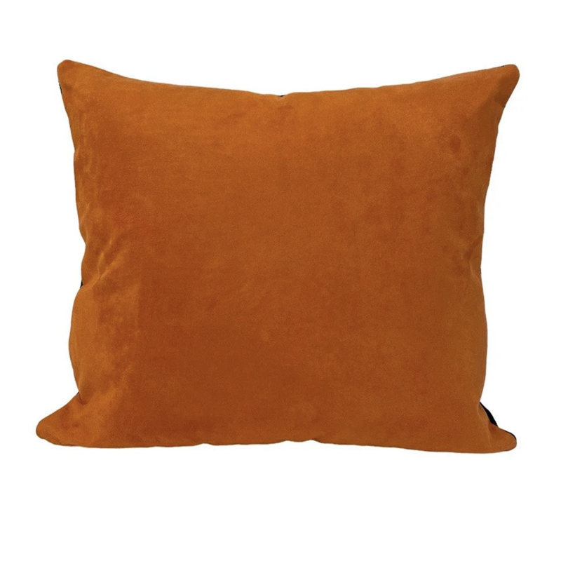 Orange Suede Decretive Throw Pillow