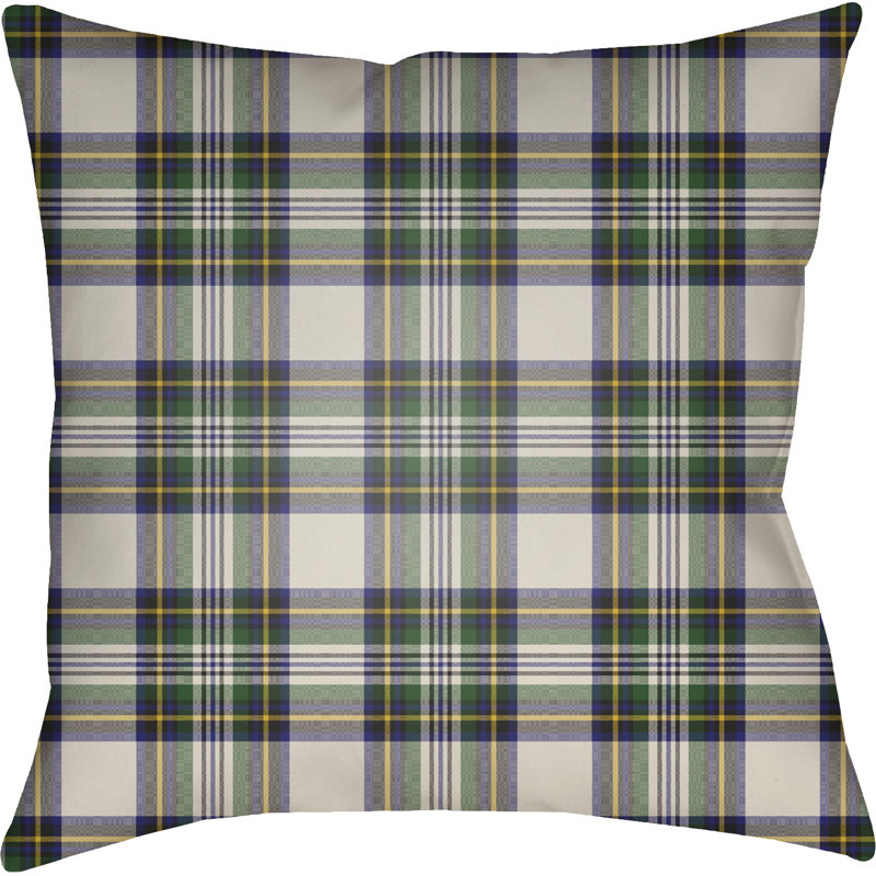Pittsburg Indoor Outdoor Throw Pillow, 20" H x 20" W x 4" D, Green/Neutral/Yellow/Blue