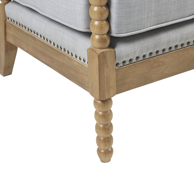 Fauteuil Donohue, Polyester bleu clair, Naturel