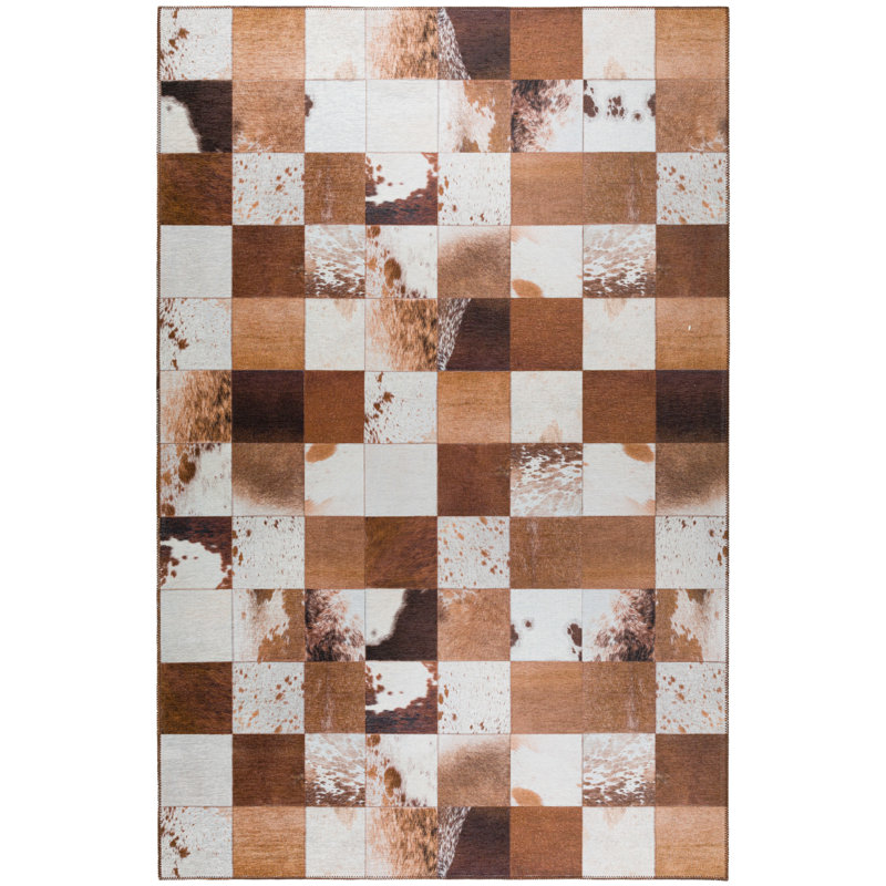 Chenille Patchwork Indoor / Outdoor Rug, Rectangle 3' x 5'